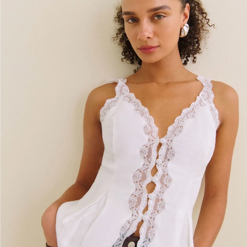 Reformation Josefina linen top size 0